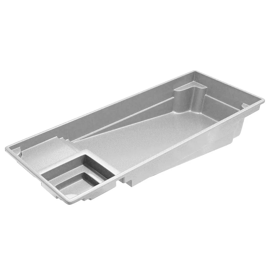 Latham Astoria 14 fiberglass pool shell render, 35' × 14'